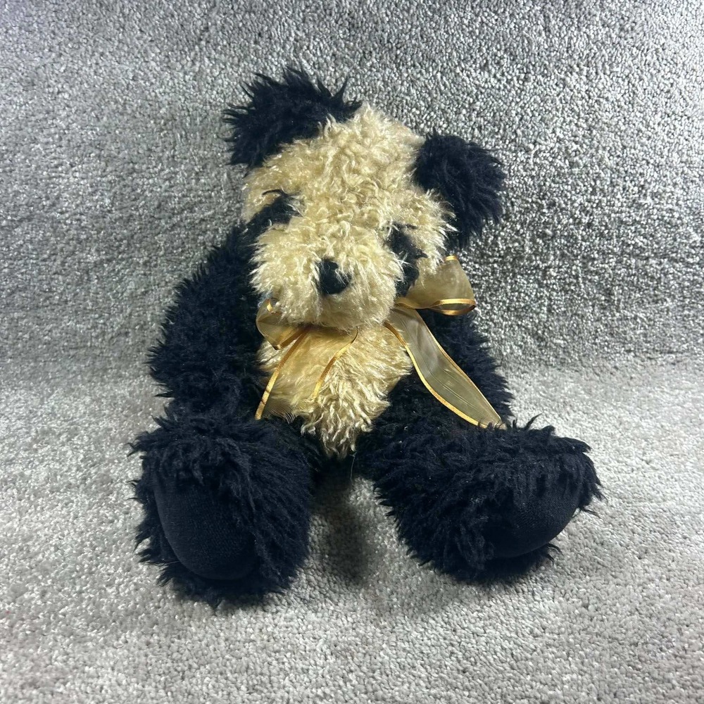 Boyds Collection Panda Bear Black Cream Shaggy Jointed Plush Toy 14"